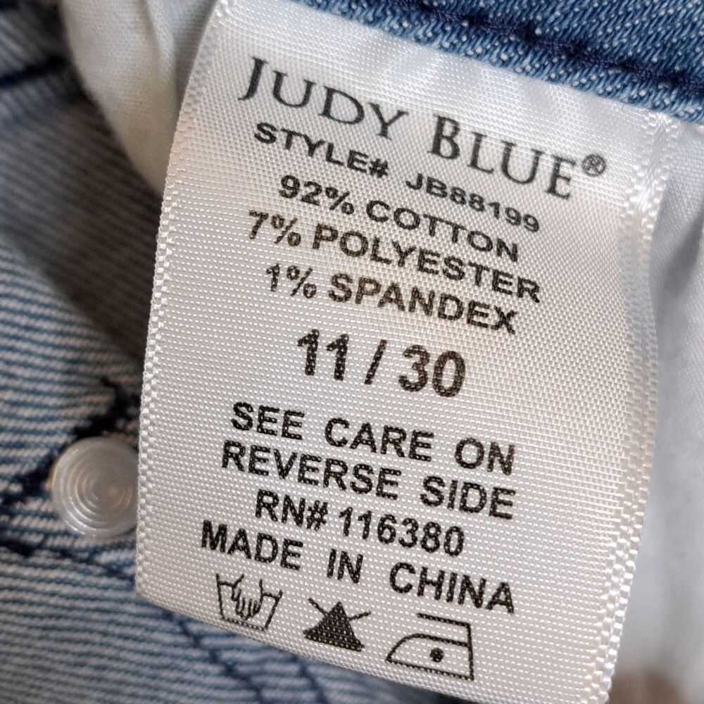Judy Blue Womens Skinny Fit Stretch Fringe Ankle Jeans 11 30 (32x26) - Picture 9 of 10